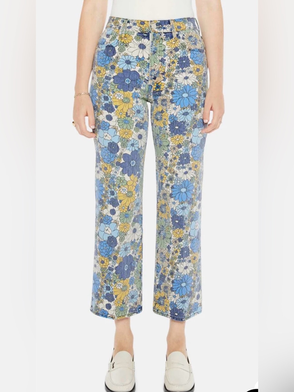 MOTHER THE RAMBLER ZIP ANKLE DIRTBIKE FLOWERS
